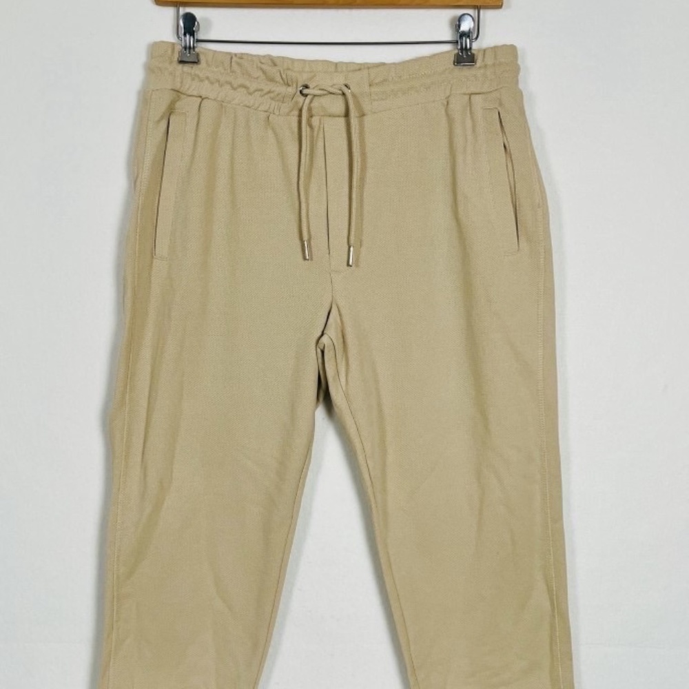 Men's RESERVED Slim Joggers Tan Cotton Blend Pockets Size Large - NEW